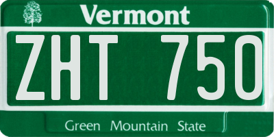 VT license plate ZHT750