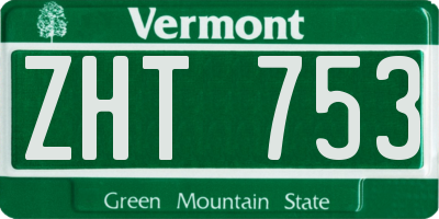 VT license plate ZHT753