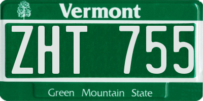VT license plate ZHT755