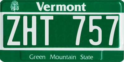 VT license plate ZHT757