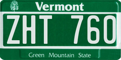 VT license plate ZHT760