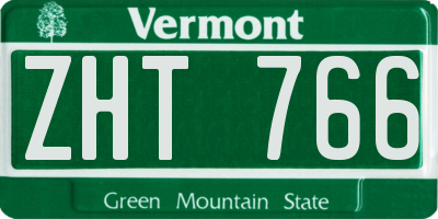 VT license plate ZHT766