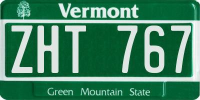 VT license plate ZHT767