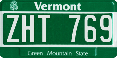 VT license plate ZHT769