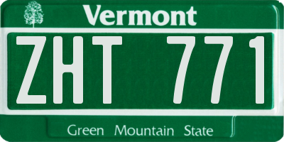 VT license plate ZHT771