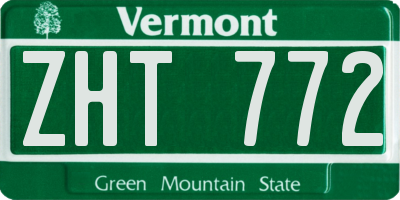 VT license plate ZHT772
