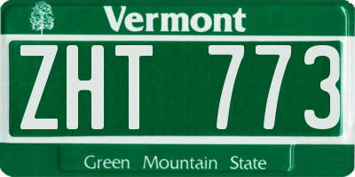 VT license plate ZHT773