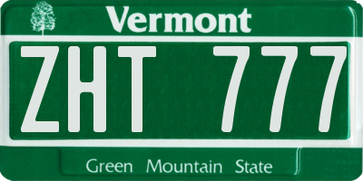 VT license plate ZHT777