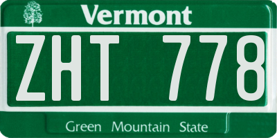VT license plate ZHT778