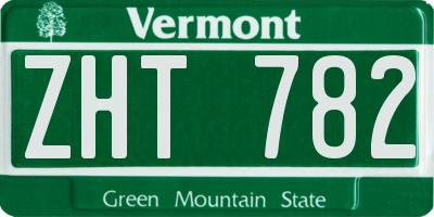VT license plate ZHT782