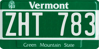 VT license plate ZHT783