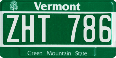 VT license plate ZHT786