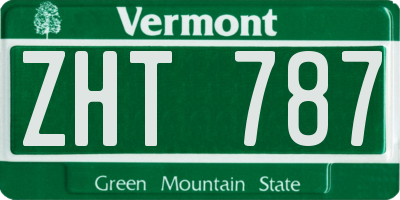 VT license plate ZHT787