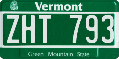 VT license plate ZHT793