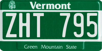 VT license plate ZHT795