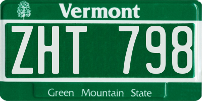 VT license plate ZHT798