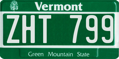 VT license plate ZHT799