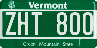 VT license plate ZHT800