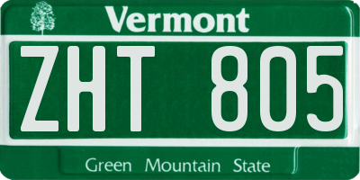 VT license plate ZHT805