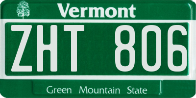 VT license plate ZHT806