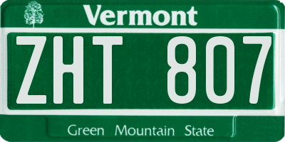 VT license plate ZHT807