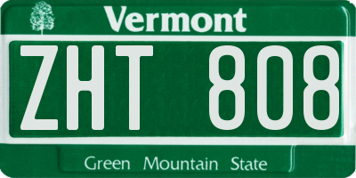 VT license plate ZHT808