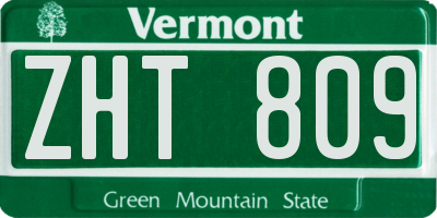 VT license plate ZHT809