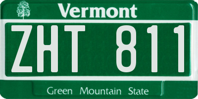 VT license plate ZHT811