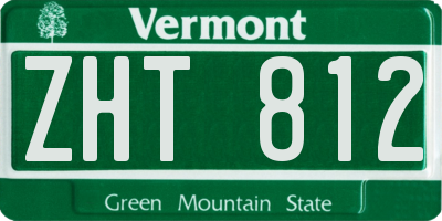 VT license plate ZHT812