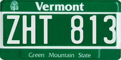 VT license plate ZHT813