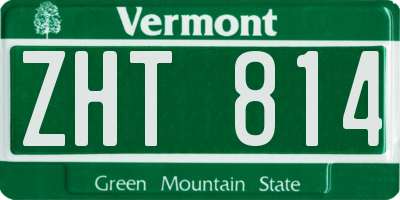 VT license plate ZHT814