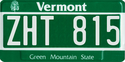 VT license plate ZHT815