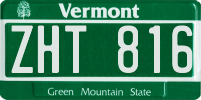 VT license plate ZHT816