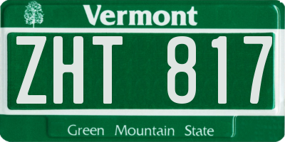 VT license plate ZHT817
