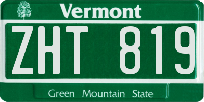 VT license plate ZHT819