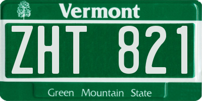 VT license plate ZHT821