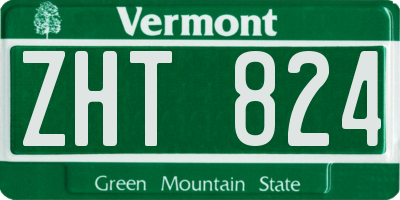 VT license plate ZHT824