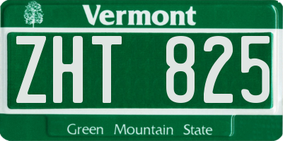 VT license plate ZHT825