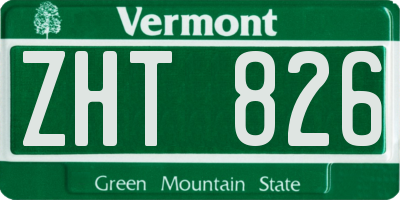 VT license plate ZHT826