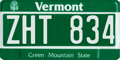 VT license plate ZHT834