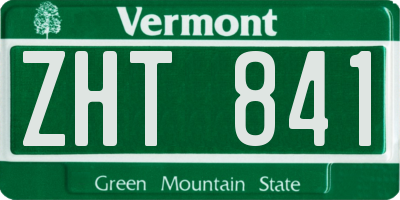 VT license plate ZHT841