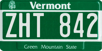 VT license plate ZHT842