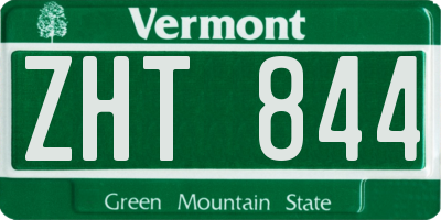 VT license plate ZHT844