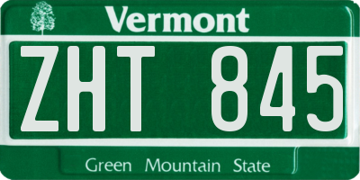 VT license plate ZHT845