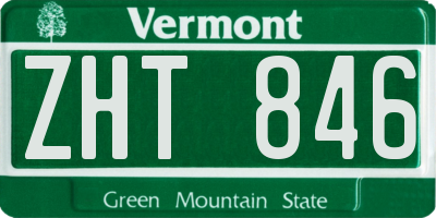 VT license plate ZHT846