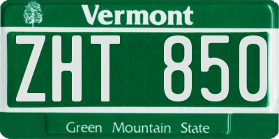VT license plate ZHT850