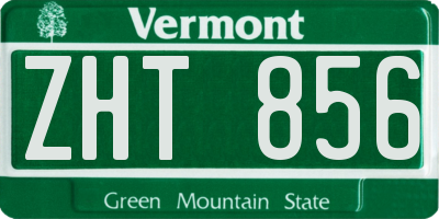 VT license plate ZHT856