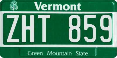 VT license plate ZHT859