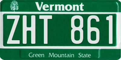 VT license plate ZHT861