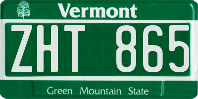 VT license plate ZHT865